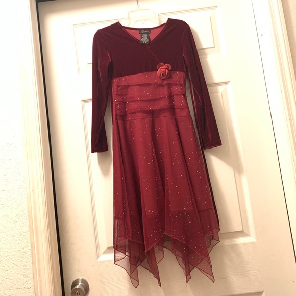 Velvet Rhinestone Rose Dress - Picture 4 of 4